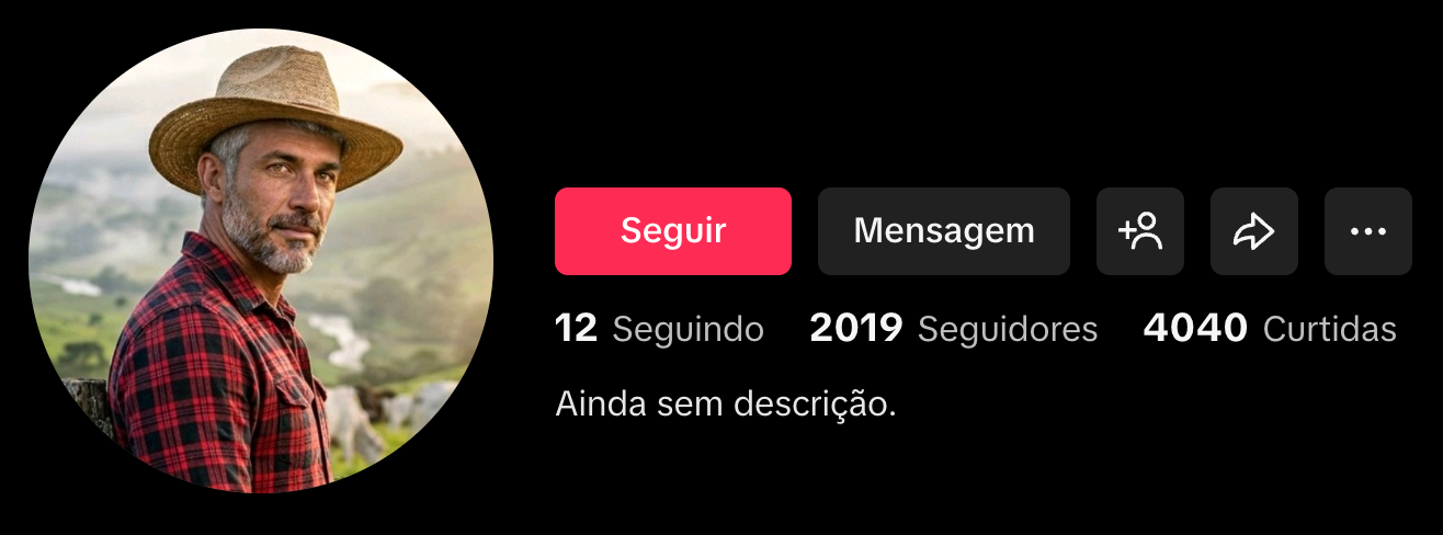 Perfil TikTok gerado pelo Avatar Flow